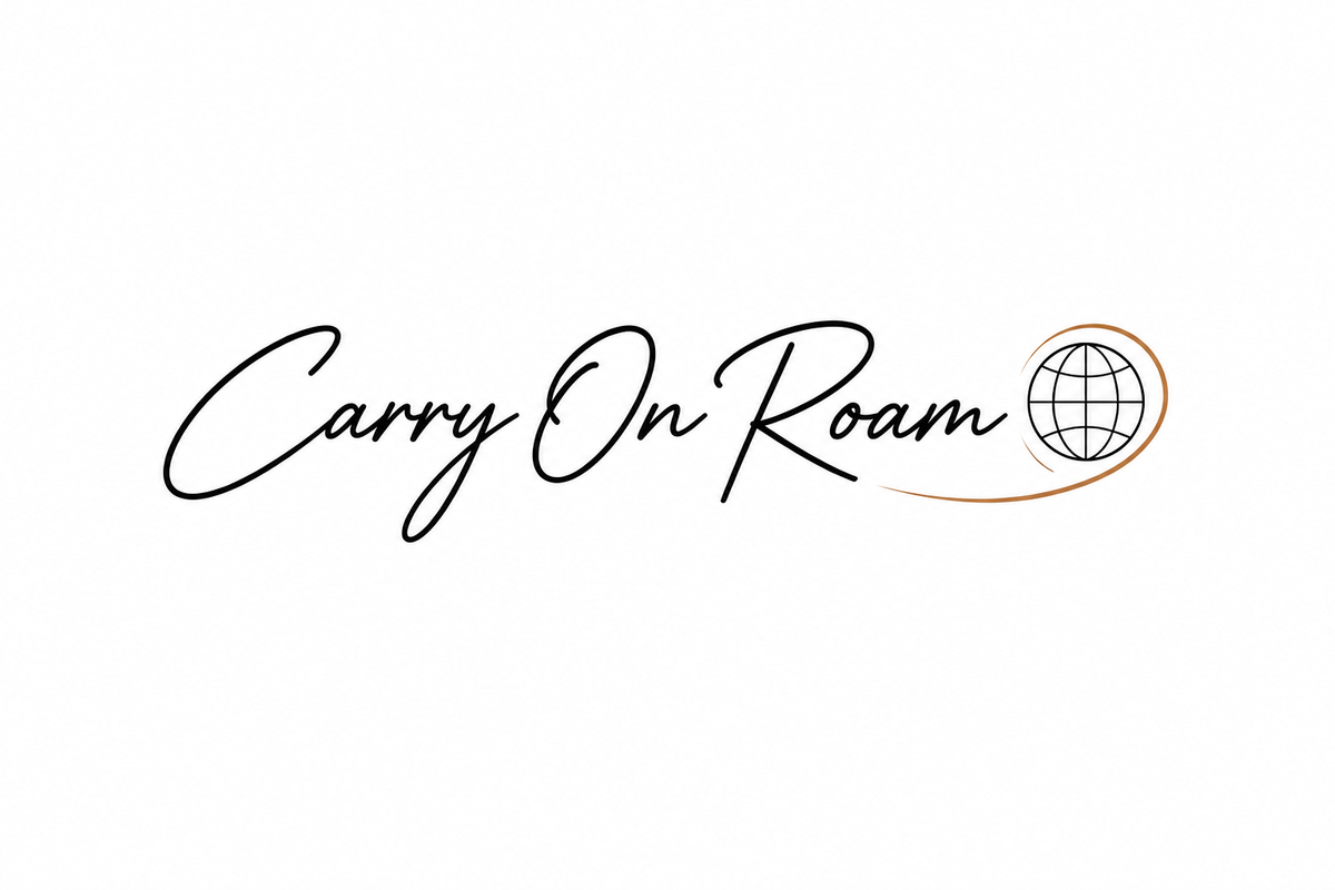 Carry On Roam signature-style globe logo concept